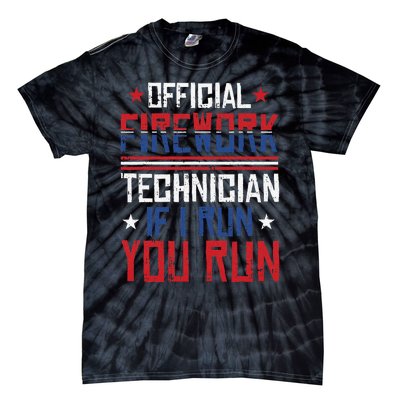 Firework Technician 4th Of July Funny USA Pyro-technician Tie-Dye T-Shirt