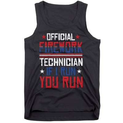 Firework Technician 4th Of July Funny USA Pyro-technician Tank Top