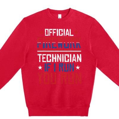 Firework Technician 4th Of July Funny USA Pyro-technician Premium Crewneck Sweatshirt