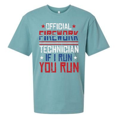 Firework Technician 4th Of July Funny USA Pyro-technician Sueded Cloud Jersey T-Shirt