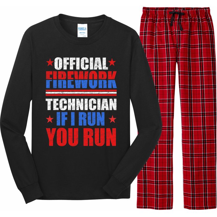 Firework Technician 4th Of July Funny USA Pyro Technician Long Sleeve Pajama Set