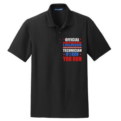 Firework Technician 4th Of July Funny USA Pyro Technician Dry Zone Grid Polo