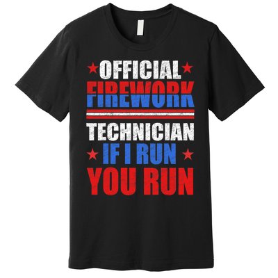 Firework Technician 4th Of July Funny USA Pyro Technician Premium T-Shirt