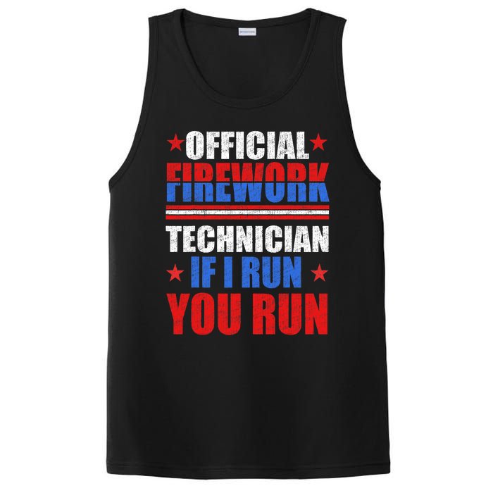 Firework Technician 4th Of July Funny USA Pyro Technician PosiCharge Competitor Tank