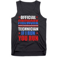 Firework Technician 4th Of July Funny USA Pyro Technician Tank Top