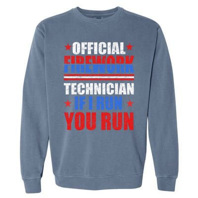 Firework Technician 4th Of July Funny USA Pyro Technician Garment-Dyed Sweatshirt