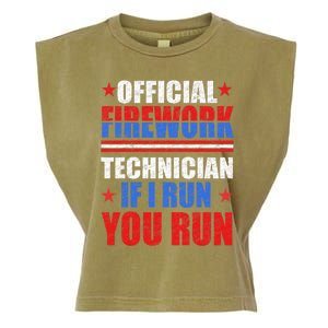 Firework Technician 4th Of July Funny USA Pyro Technician Garment-Dyed Women's Muscle Tee