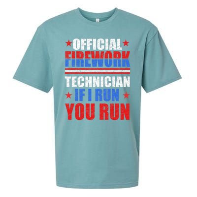 Firework Technician 4th Of July Funny USA Pyro Technician Sueded Cloud Jersey T-Shirt