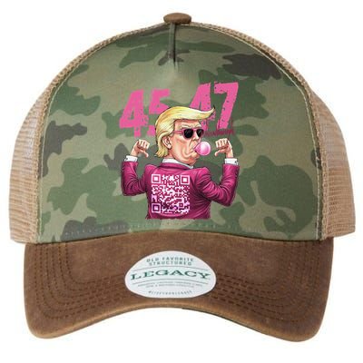 Funny Trump 45 47 Bubble Pin.K Qr Dancing Code Legacy Tie Dye Trucker Hat