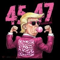 Funny Trump 45 47 Bubble Pin.K Qr Dancing Code Stripe Pom Pom Beanie
