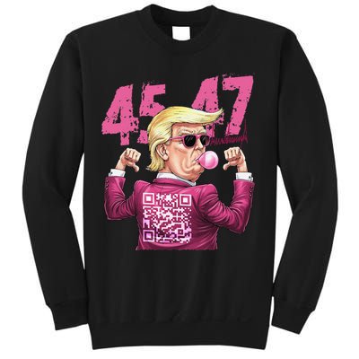 Funny Trump 45 47 Bubble Pin.K Qr Dancing Code Sweatshirt