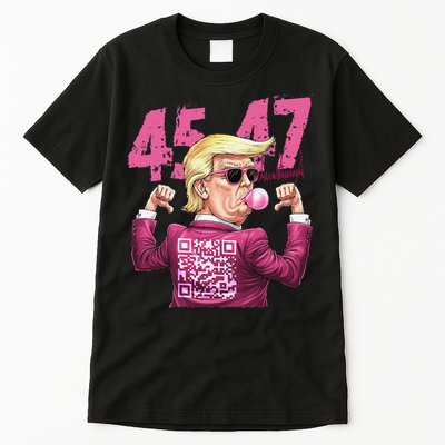 Funny Trump 45 47 Bubble Pin.K Qr Dancing Code Tall T-Shirt