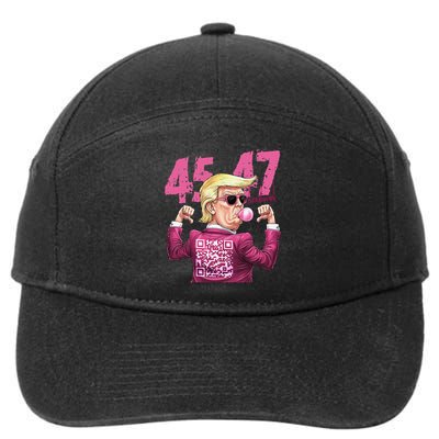 Funny Trump 45 47 Bubble Pin.K Qr Dancing Code 7-Panel Snapback Hat