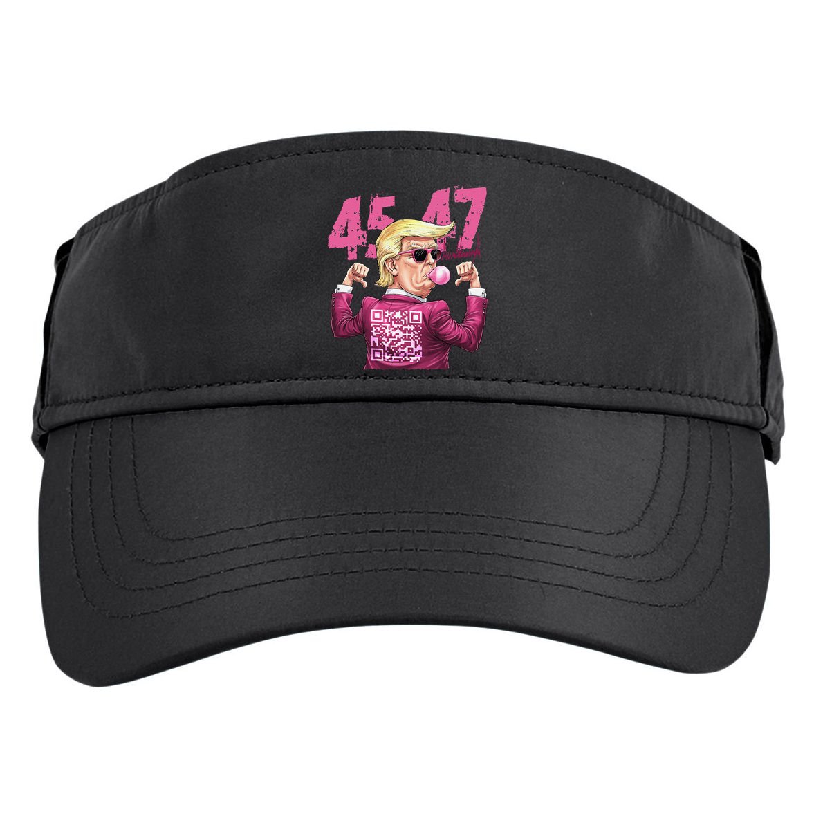 Funny Trump 45 47 Bubble Pin.K Qr Dancing Code Adult Drive Performance Visor