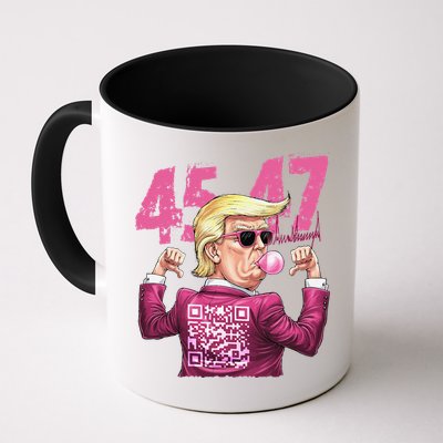 Funny Trump 45 47 Bubble Pin.K Qr Dancing Code Mug