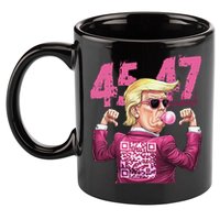 Funny Trump 45 47 Bubble Pin.K Qr Dancing Code 11oz C Handle Ceramic Mug