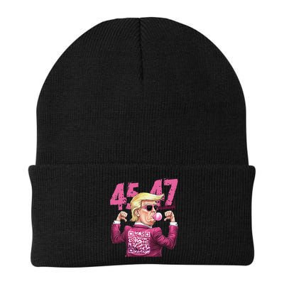 Funny Trump 45 47 Bubble Pin.K Qr Dancing Code Beanie