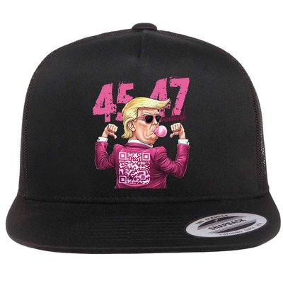 Funny Trump 45 47 Bubble Pin.K Qr Dancing Code Flatbill Hat