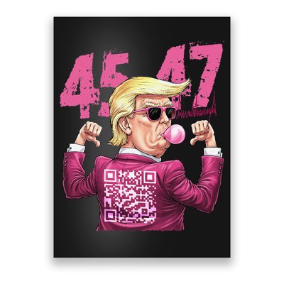 Funny Trump 45 47 Bubble Pin.K Qr Dancing Code Poster