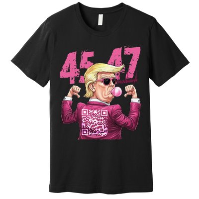 Funny Trump 45 47 Bubble Pin.K Qr Dancing Code Premium T-Shirt