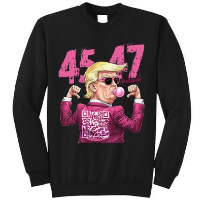 Funny Trump 45 47 Bubble Pin.K Qr Dancing Code Tall Sweatshirt