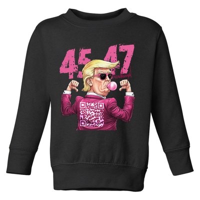 Funny Trump 45 47 Bubble Pin.K Qr Dancing Code Toddler Sweatshirt
