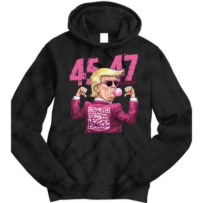 Funny Trump 45 47 Bubble Pin.K Qr Dancing Code Tie Dye Hoodie
