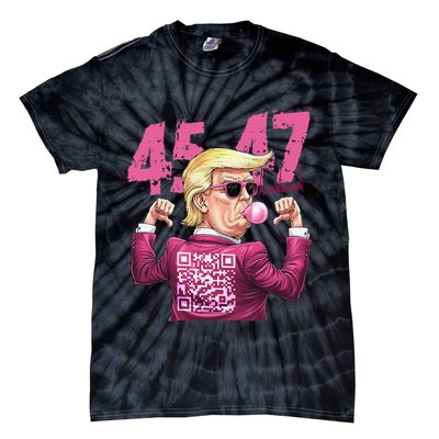 Funny Trump 45 47 Bubble Pin.K Qr Dancing Code Tie-Dye T-Shirt