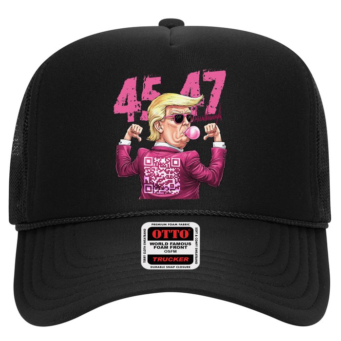 Funny Trump 45 47 Bubble Pin.K Qr Dancing Code Hat