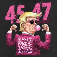 Funny Trump 45 47 Bubble Pin.K Qr Dancing Code Hat