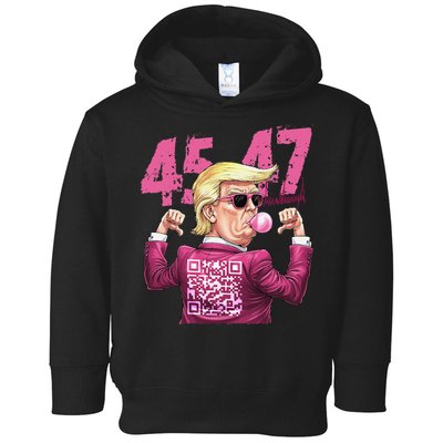 Funny Trump 45 47 Bubble Pin.K Qr Dancing Code Toddler Hoodie