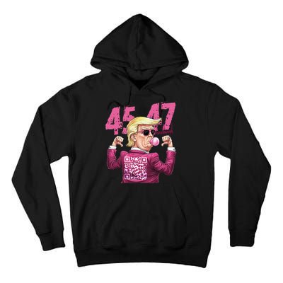 Funny Trump 45 47 Bubble Pin.K Qr Dancing Code Tall Hoodie