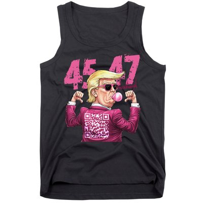 Funny Trump 45 47 Bubble Pin.K Qr Dancing Code Tank Top
