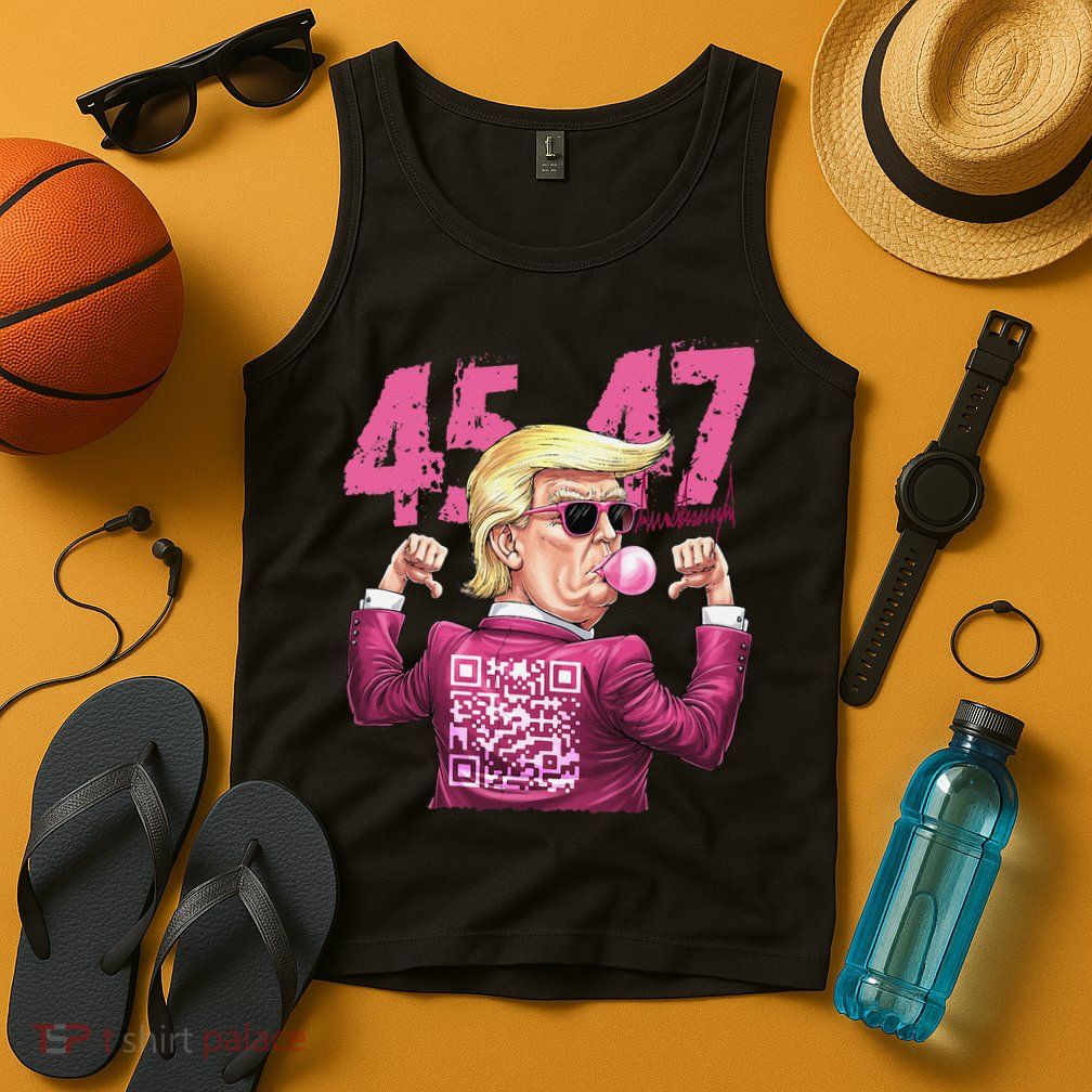 Funny Trump 45 47 Bubble Pin.K Qr Dancing Code Tank Top