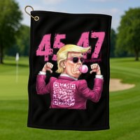 Funny Trump 45 47 Bubble Pin.K Qr Dancing Code Golf Towel