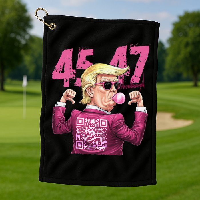 Funny Trump 45 47 Bubble Pin.K Qr Dancing Code Golf Towel