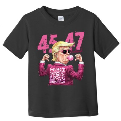 Funny Trump 45 47 Bubble Pin.K Qr Dancing Code Toddler T-Shirt