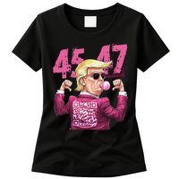 Funny Trump 45 47 Bubble Pin.K Qr Dancing Code Womens T-Shirt