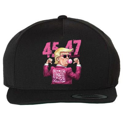 Funny Trump 45 47 Bubble Pin.K Qr Dancing Code Wool Snapback Cap