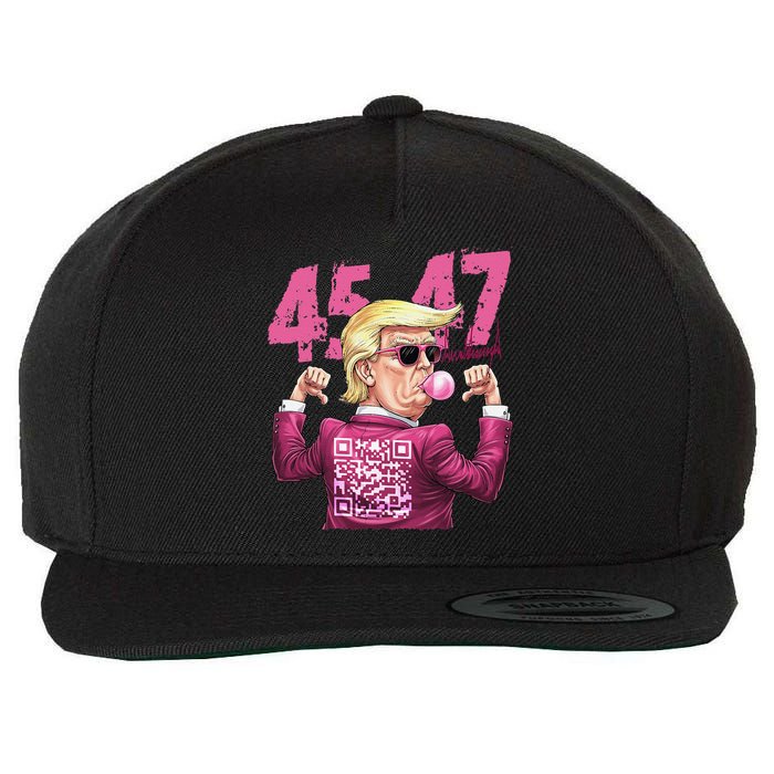 Funny Trump 45 47 Bubble Pin.K Qr Dancing Code Wool Snapback Cap