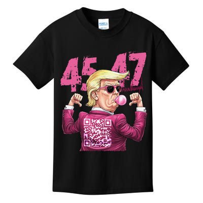 Funny Trump 45 47 Bubble Pin.K Qr Dancing Code Kids T-Shirt