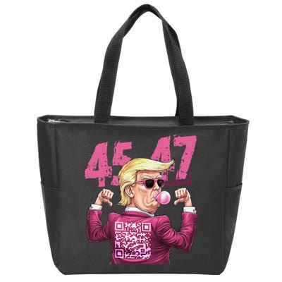 Funny Trump 45 47 Bubble Pin.K Qr Dancing Code Zip Tote Bag