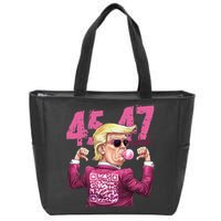 Funny Trump 45 47 Bubble Pin.K Qr Dancing Code Zip Tote Bag