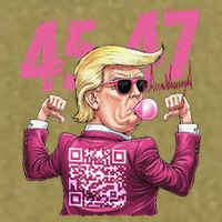 Funny Trump 45 47 Bubble Pin.K Qr Dancing Code Garment-Dyed Women's Muscle Tee