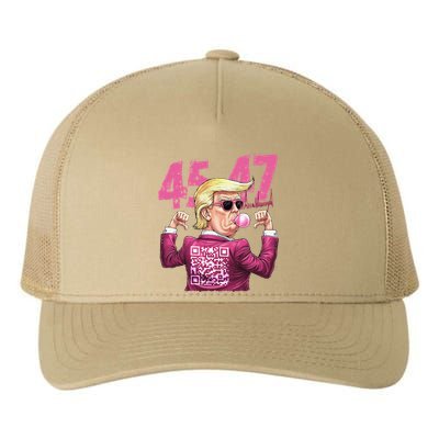 Funny Trump 45 47 Bubble Pin.K Qr Dancing Code Yupoong Adult 5-Panel Trucker Hat