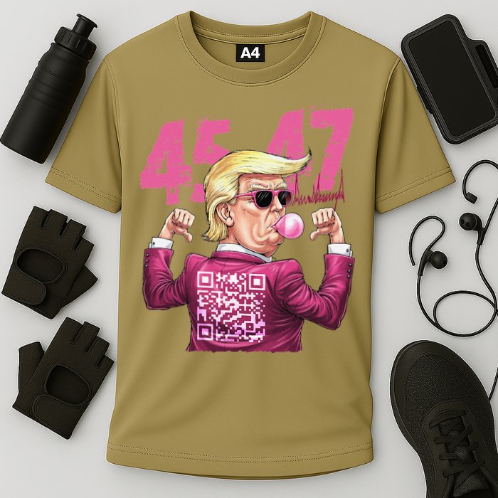 Funny Trump 45 47 Bubble Pin.K Qr Dancing Code Performance Shirt