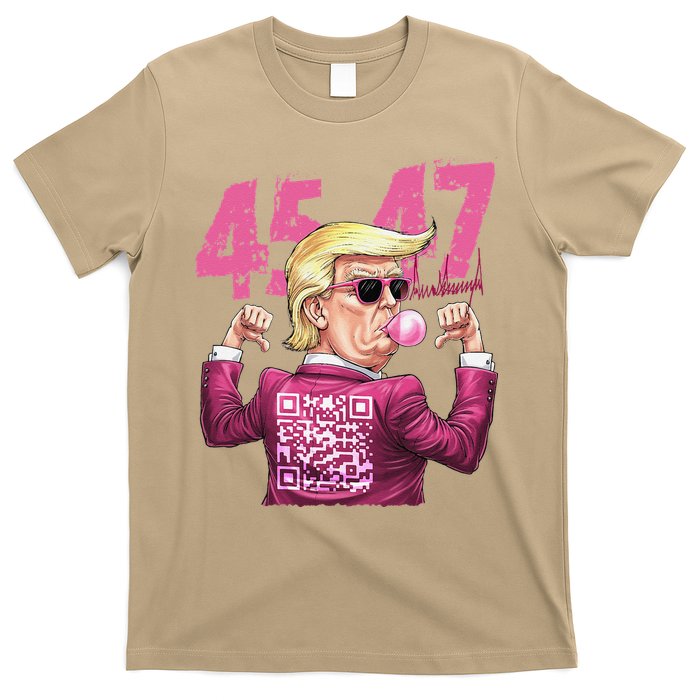 Funny Trump 45 47 Bubble Pin.K Qr Dancing Code T-Shirt