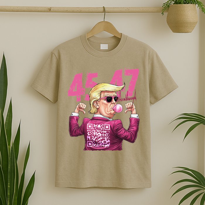 Funny Trump 45 47 Bubble Pin.K Qr Dancing Code T-Shirt