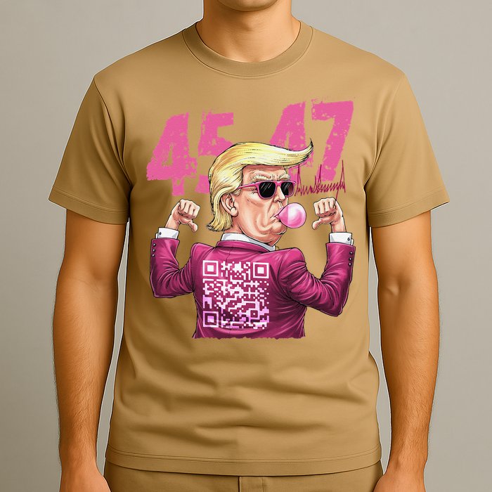 Funny Trump 45 47 Bubble Pin.K Qr Dancing Code T-Shirt