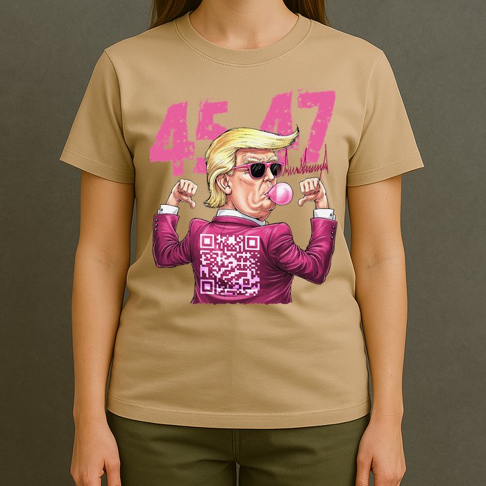 Funny Trump 45 47 Bubble Pin.K Qr Dancing Code T-Shirt